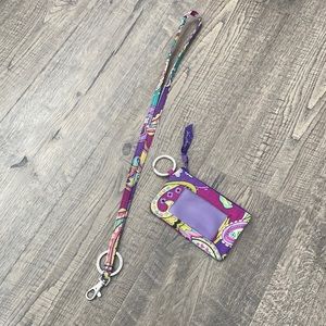 Vera Bradley id card holder and lanyard